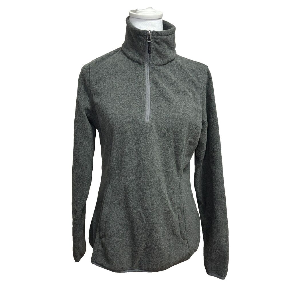 Fleece Pullover Gray Quarter Zip Mock Neck Jacket Outdoor Hiking Gorpcore Small
